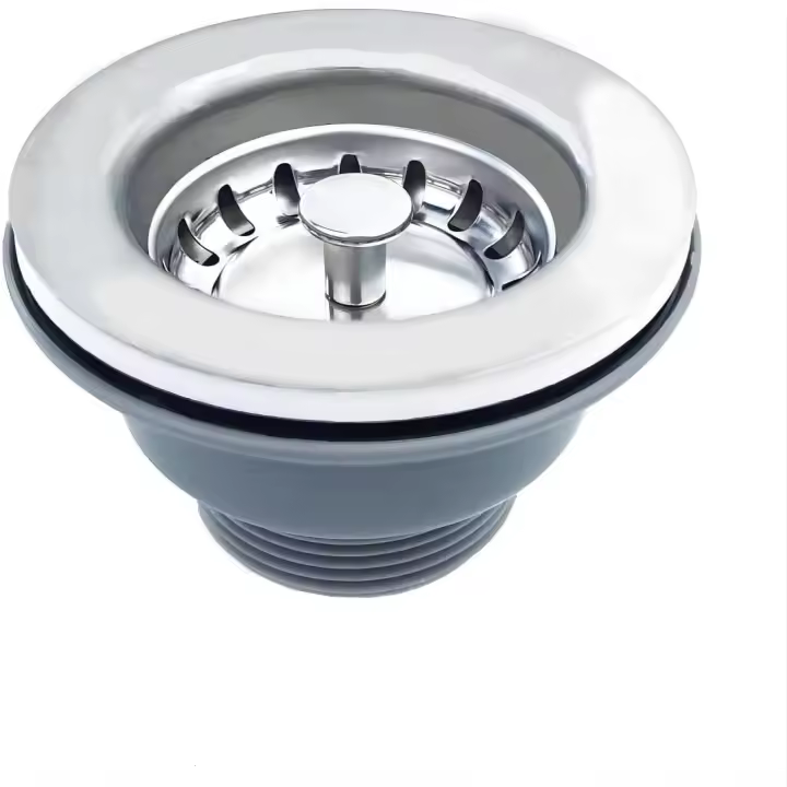 Colección de fregadero, cesta para fregadero de cocina de Maple inoxidable y PVC, Tapon colador, Desagüe 84mm G1 ½" - 1