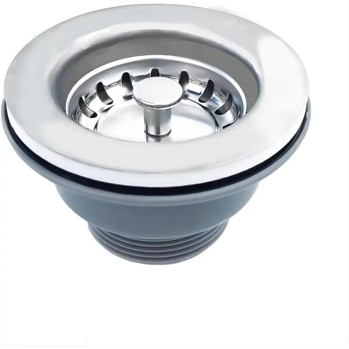 Colección de fregadero, cesta para fregadero de cocina de Maple inoxidable y PVC, Tapon colador, Desagüe 84mm G1 ½" - 1