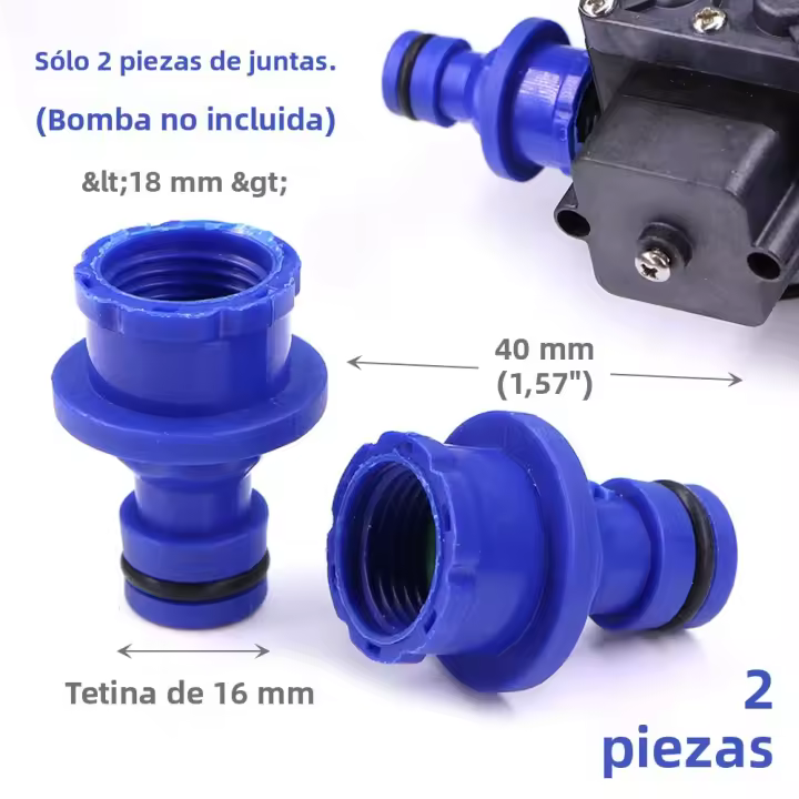 2pcs Conector Rápido De Tubería Para Jardín 18mm Hembra 16mm Macho Adaptador De Bomba De Agua Para Riego Por Drip Acuario - 1