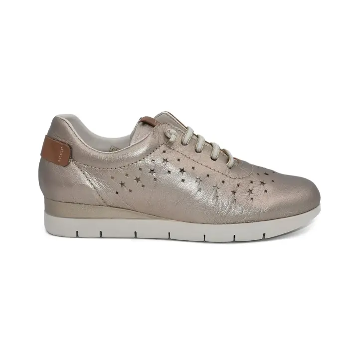Tekila|Zapatos casual piel metalizado|Mujer Piel Microfibra transpirable y termoreguladora Textil, extraible, efecto memoria y antibacteriano - 1