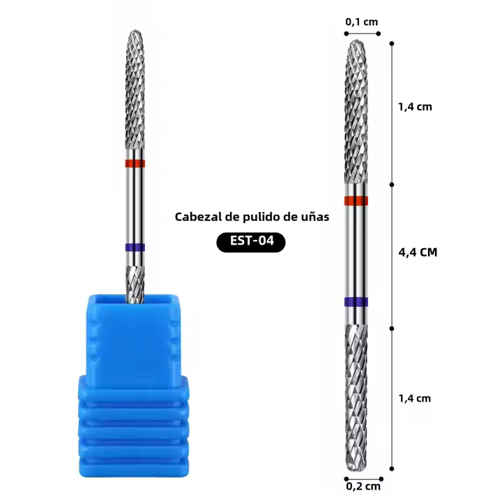 1PC Bit De Uñas Profesional De Carburo De Tungsteno Doble Cabeza Para Limpieza De Cutículas Y Cuidado De Uñas Accesorios De Herramientas De Belleza - 1