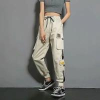 Pantalones De Cargo Casual Para Mujer Estilo Hip Hop Moda Deportiva Pantalones Harem Coreanos Con Varios Bolsillos Negro Talla 5XL - details 12