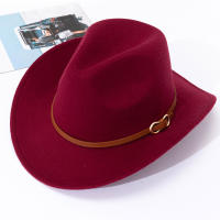 Sombrero De Paja Suave Británico Para Hombres Y Mujeres Sombrero De Jazz De Cuero Genuino Estilo Cowboy Occidental Con Borde Plano - details 10