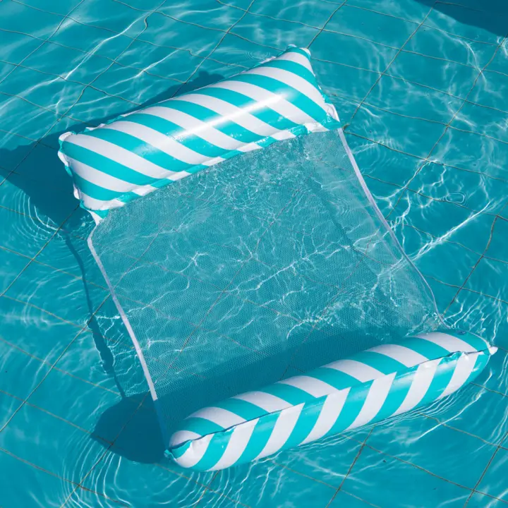 Silla De Flotación Inflable Plegable Con Patas Y Red De Apoyo Para Piscina Y Playa Accesorio De Ocio Al Aire Libre - 1