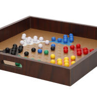 COLORBABY - Set 10 juegos de mesa, +180 piezas, ajedrez para niños, damas, mancala, backgammon, 3 en raya, serpientes y escaleras, damas chinas, parchís infantil, solitario, competición de dados, Caja almacenaje madera 32x32x15 cm, +2 jugadores, +5 años - details 5