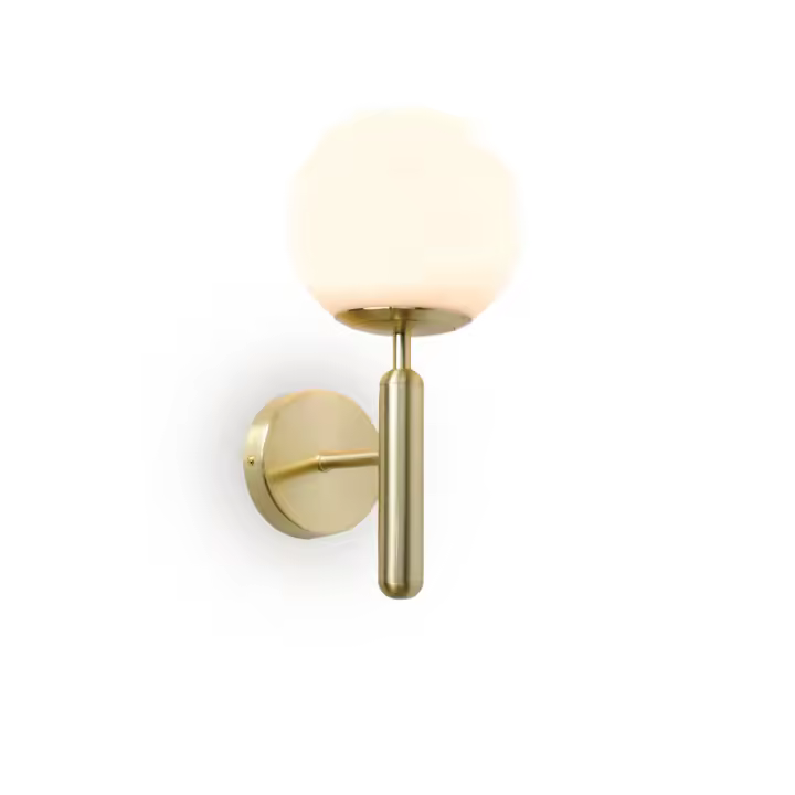 ALPINALUZ Aplique de Pared de Diseño Nórdico con Bola de Cristal "DORA"- Casquillo Portalámparas E27 G45 - 1