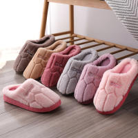 Chinelos De Invierno Para Hombres Y Mujeres Suela Gruesa No-Slip Comodidad Interior Couplés Algodón Suave Talla Real - details 3