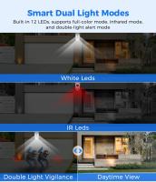Cámara WiFi exterior Hiseeu WS318 4K 6MP, con doble lente y doble pantalla, audio bidireccional, visión nocturna en color, seguimiento automático, detección de humanos por inteligencia artificial, resistente a la intemperie IP66, compatible con WiFi 2.4G - details 8