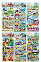 Pegatinas 3D De Burbuja Para Coche Camión Avión Vehículos Infantiles Diversión Educativa Impermeables Cartoon Anime Para Niñas Y Niños - details 5