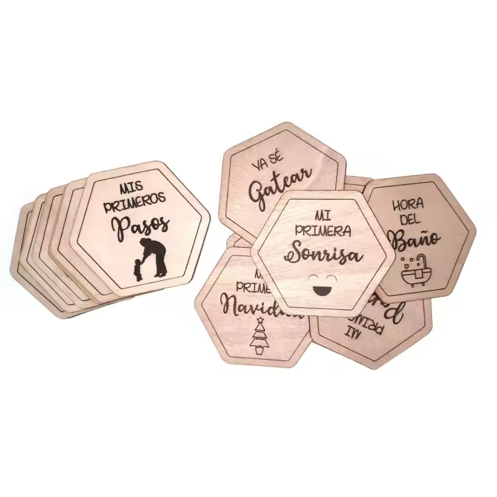 Regalo recién nacido | Evolución crecimiento | Placas fotografías | Placas madera hitos bebés | Placas meses | Lulamuk - 1