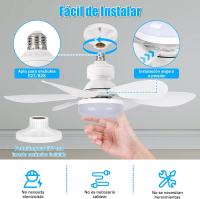 Ventilador Techo con Luz y Mando a Distancia, Lampara Ventilador Techo con Ventiladores Silencioso, E27, Regulable en Colores y Velocidades Temporizador 6 Aspas para Dormitorio (50CM) [Clase de eficiencia energética F] - details 2