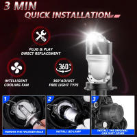 Lente H4 Proyector LED Faro De Coche Y Motocicleta 10000LM 100W Plug&Play Lámpara Turbo Fan Búlgara Inalámbrica Auto - details 8