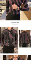 Camisa Larga De Manga Para Hombre Clásica Estampada Primavera Moda Casual Negocios Boda Tendencia Cuello En V Polyester - details 3