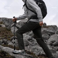 Bastón de trekking con bloqueo interno y mango recto, excelente bastón de trekking con sistema antichoque, adecuado para marcha nórdica, caminatas y viajes. - details 2
