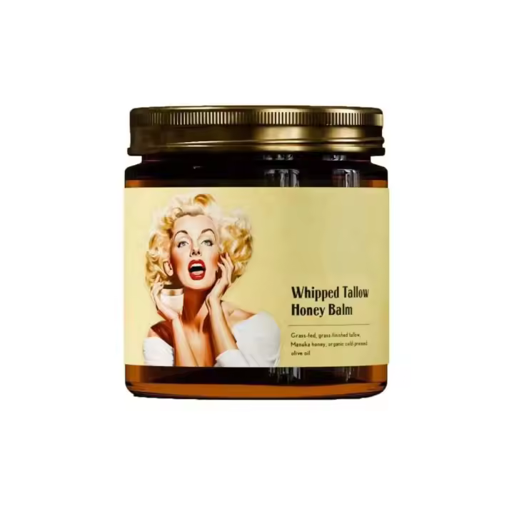 Crema facial nutritiva orgánica de sebo de res batido y miel de Manuka, humectante, loción corporal, cuidado de la piel y bálsamo labial hidratante. - 1