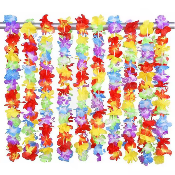 100pcs Coronel De Flores Artificiales Para Navidad En Estilo Hawaiano Decoración De Puerta Para Fiestas Luau Torpil - 1