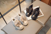 Botas De Nieve Para Niñas Moda Gran Lazo Diseño Princesa Calientes Con Almohadilla De Goma Cierre Con Gancho Zapatos Infantiles - details 2
