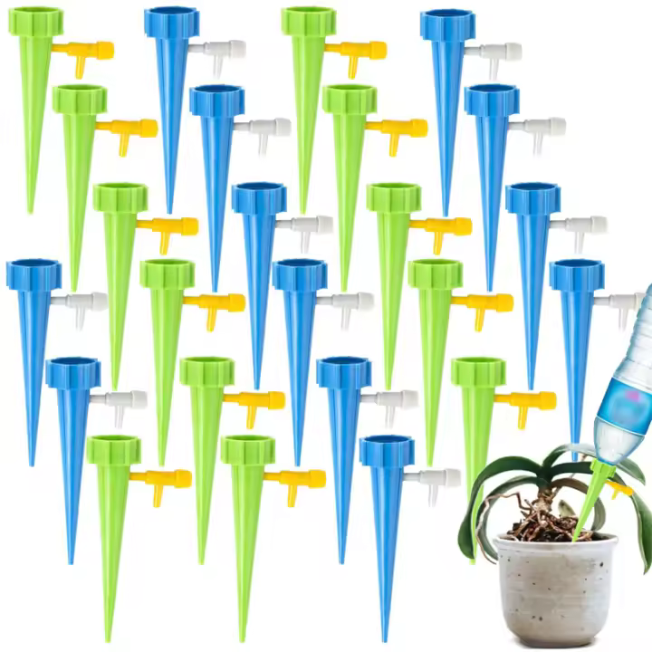 Dardos De Riego Automáticos Para Plantas En Macetas Herramientas De Jardín Y Estufa Con Regulador De Flujo De Agua Tamaño Aproximado 13.5*3cm Color Verde Y Azul - 1