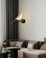 Lámpara De Pared LED Toque Magpie Bird Rotación 360° Para Sofá Cama Interior Iluminación De Interiores Metal Dorado Plata - details 16
