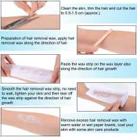 Ociodual 100 Bandas Depilatorias Blancas Desechables Suaves para Depilar a Cera Todo Tipo de Pieles Brazos Piernas Axilas Tiras - details 4