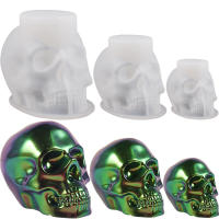 Molde De Silicona Para Encendedor En Forma De Cabeza Squeleton Hecho De Resina Epoxy Decoración De Escritorio De Halloween Colgante De Calavera Para Joyería - details 4