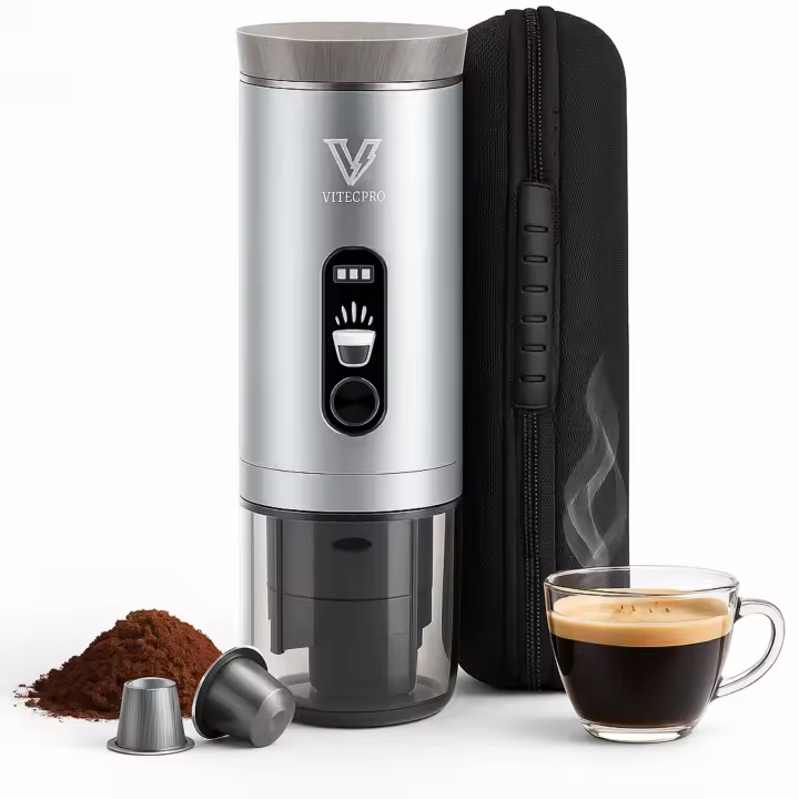 Vitecpro® Cafetera Portátil, Portable Coffee Maker, Cafetera Portátil Espresso, Portable Espresso Maker, Cafetera De Viaje, Cafetera Cápsulas - 1