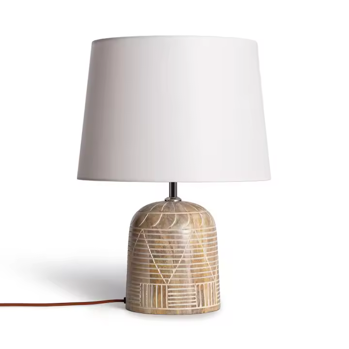 Ledkia Lámpara de Mesa Madera Koson ILUZZIA Blanco Viejo - 1