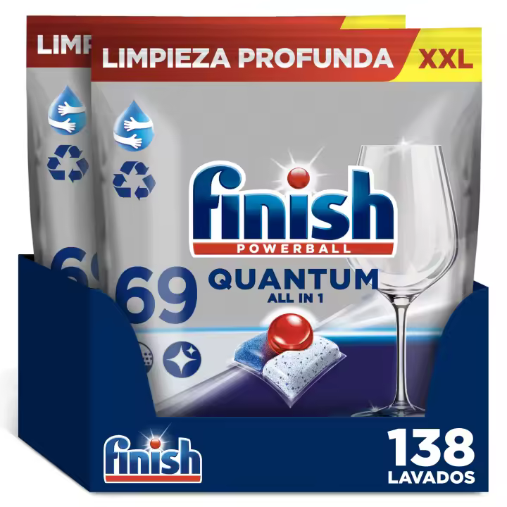 Finish Powerball Quantum All in 1 Pastillas para lavavajillas Regular 138 pastillas - 1