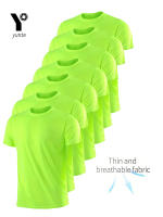 Pack De 7 Camisetas De Hombre En Verde Fluorescente Ultraligero Secado Rápido Transpirable Para Fitness Gimnasio Y Correr - details 1