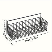 Cesta De Almacenamiento Rustica Para Pared Organizador De Baño Sin Perforar Estante Para Mesa De Baño No Tóxico Sin Batería Requerida - details 3