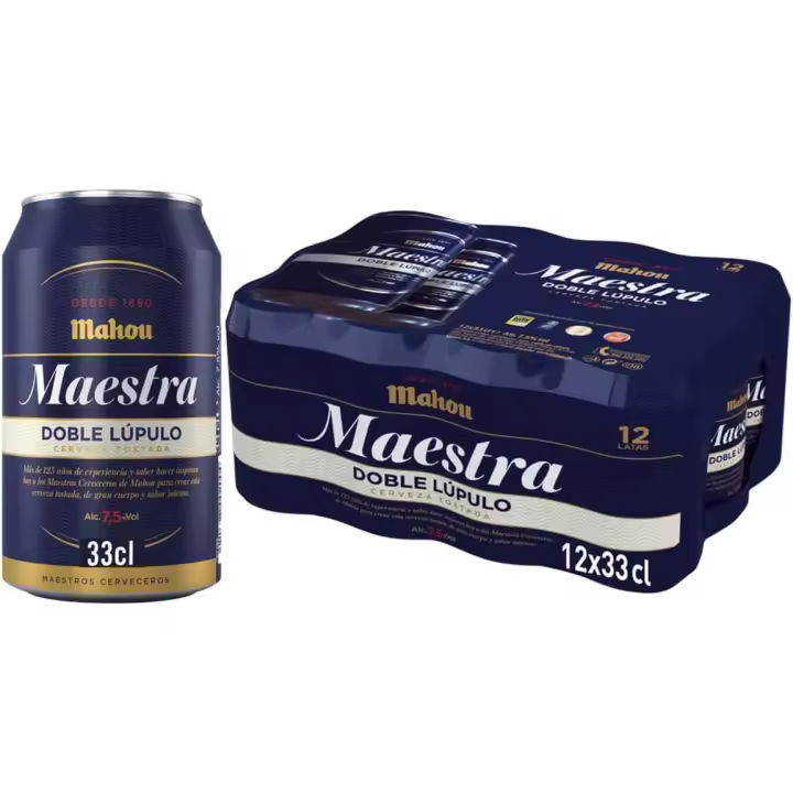 Cerveza  Maestra Doble Lúpulo Tostada Lager Sabor Intenso y Espuma Cremosa 7.5% Volumen de Alcohol33CL*24 - 1