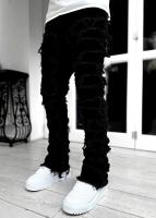 Pantalones De Mezclilla Para Hombre Estilo Hip Hop Callejero Jeans Arrugado Y Destrozado Ajustados Y Rectos Material 100% Algodón - details 2