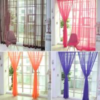 Cortina De Tules Colorida Transparente Y Sutil En Poliéster Para Dormitorio Cocina Sala De Estar Habitación De Niños Aula Con Bolsa De Acero En Rojo Negro Azul Verde - details 2
