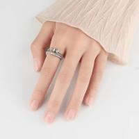 Anillo de encirita giratoria de Plata S925, Anillo Abierto personalizado para Mujer, joyería de moda de descompresión de estilo dulce y fresco - details 2