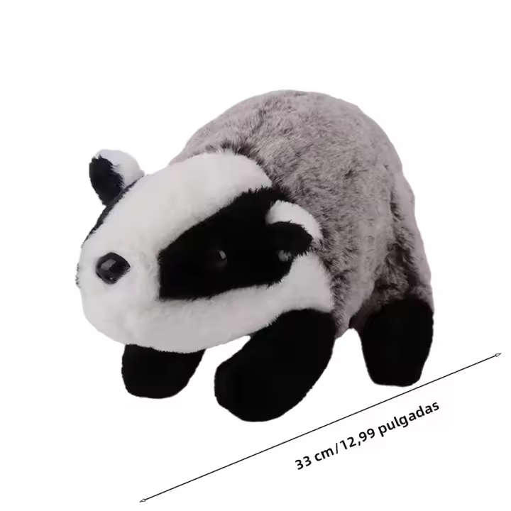 Muñeco De Peluche De Zorro Simulado En Gris Y Blanco 33cm Juguete Para Niños Regalo De Cumpleaños Relleno De Algodón PP Adecuado Para Todas Las Edades - 1
