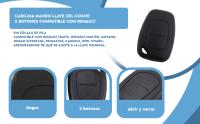 Banner - Carcasa mando llave del coche 2 botones compatible con Vauxhall Opel Vivaro Renault Trafic negro