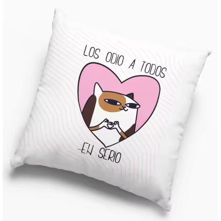 COJIN LOS ODIO A TODOS cojin mas relleno regalo amigo invisible ORIGINAL 35x35cm ADA Y SUS DETALLES - 1