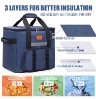 Bolsa de picnic portátil de gran capacidad, bolsa de hielo para automóvil, bolsa para acampar al aire libre, bolsa de almuerzo cuadrada de gran capacidad, bolsa de aislamiento portátil - details 8