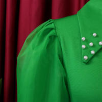 Vestido Elegante Para Oficina Para Mujer Profesional Con Cuello En V Y Diamantes Ajustado Silueta De Saco Midi Formal Vestido De Trabajo - details 14