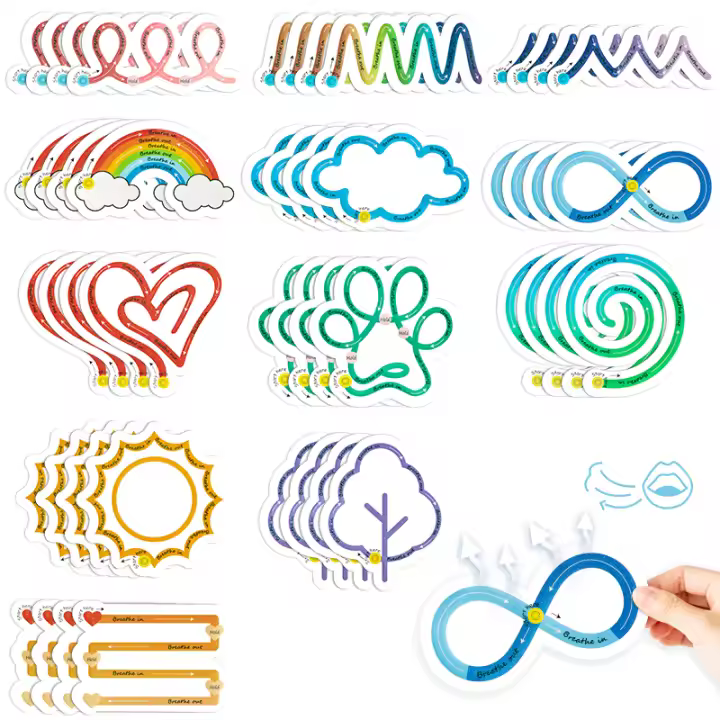 48PCS Pegatinas Sensoriales Para Calmar La Ansiedad Con Textura Rugosa Antiestrés Y Táctil Estimulantes De Toque Para Adultos Y Niños - 1