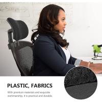Silla de oficina Reposacabezas Monte Universal Cojín Tapizado Altura Ajustable Ángulo Negro y negro - details 2