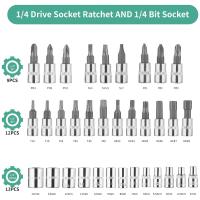 Juego De Llaves Y Destornilladores Métricos De 46 Piezas Con Llave De Ratchete De 1/4 Pulgada Herramientas Mecánicas Para Reparación De Autos - details 2