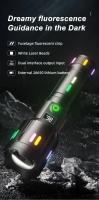 Lámpara De Mano LED De Alta Potencia Con Ampliable Zoom Luz Colorida Para Camping Emergencias Foco Largo Alcance Con Película Absorbente De Fluorescencia - details 2