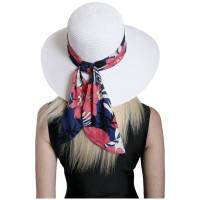 Kebedo Moda Sombrero de Paja de ala Ancha para Mujer, Lazo de Colores, Sombrero Verano, Viaje, Plegable, Transpirable, Diseño Moderno de playa con Protección Solar, Talla Única Ajustable - details 4