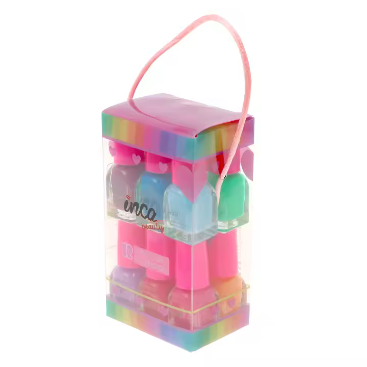 Inca Set 12 Mini Pintauñas Niñas Colores Flúor - Lavable con Agua - Ideal Manicura Niñas - Fácil de Eliminar Lavando las Manos - Pintauñas Niñas NO TÓXICO - Esmalte Uñas Infantil al Agua - 1