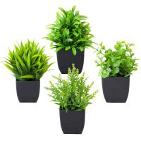 1pc Falsa Planta De Eucalipto Artificial En Maceta Negra Para Decoración De Interiores Oficina Farmacia Baño Estilo Rústico - details 0