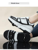 Zapatillas Casuales Para Niños Y Niñas Con Rodillos De Cuatro Ruedas Zapatos Deportivos Para Exterior Ajustables Y Transpirables Para Escolares - details 5