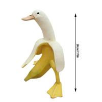 Estatua Creativa De Jardín DUCK Banana Figura De Banano Pelado Para Arte De Jardín Exterior Ornamento Para Escritorio Del Hogar O Jardín - details 3