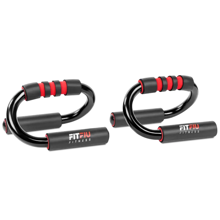 FITFIU Fitness PUSHUP-BAR - Soporte para flexiones de acero con mangos acolchados, entrenamientos de fuerza, musculación y cross training, Barra para flexiones peso máx. 150kg - 1