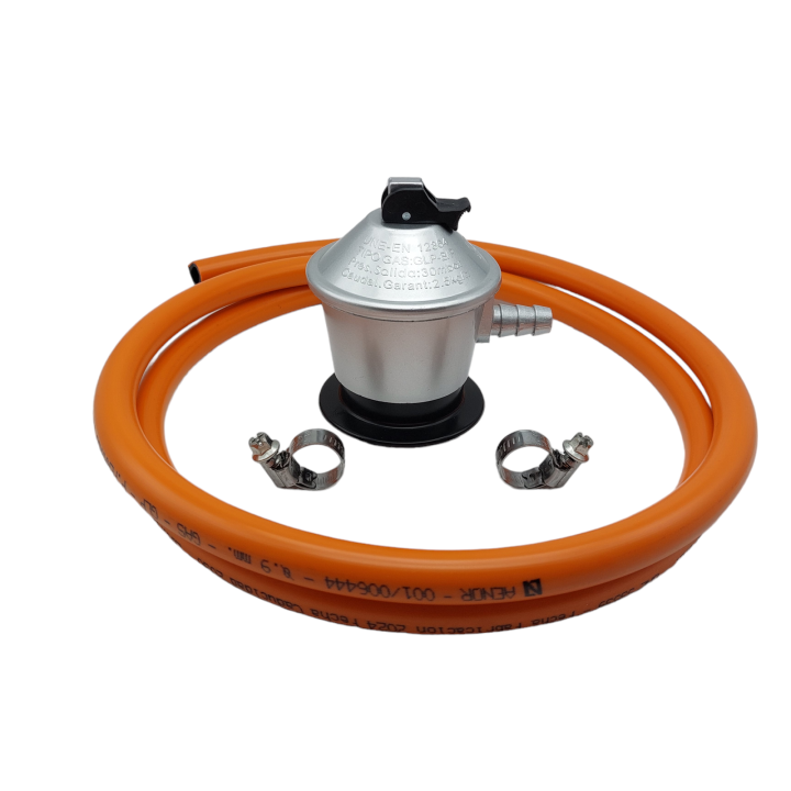 Kit gas butano con abrazaderas - 9x15 mm - 1,5 m